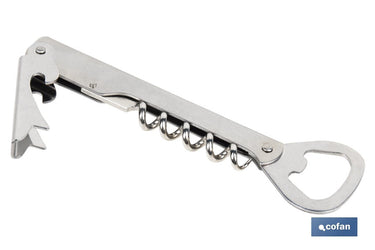 Cofan – Sacacorchos con Abridor | Acero Inoxidable | Uso Profesional | Diseño Compacto 14 cm